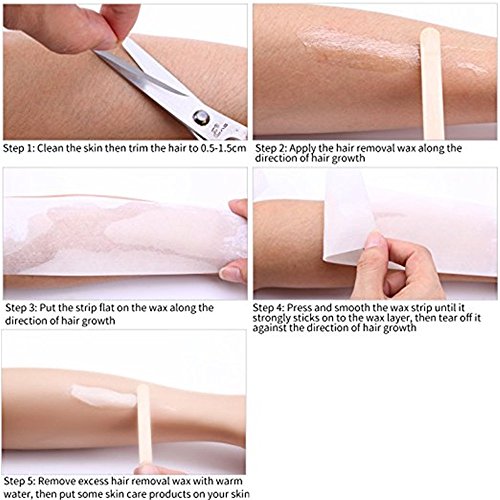MISMXC 100 Pcs Professional Facial & Body Hair Removal Wax Strips Paper Depilatory Nonwoven Epilator Salon Spa (100 Sheet/Pack)