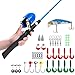PLUSINNO Kids Fishing Pole,Telescopic Fishing Rod and Reel Combos with Spincast Fishing Reel and String with Fishing Line (Black, 120CM 47.24IN)