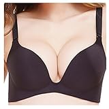 SEA BBOT Women Wireless Push Up Bra Seamless Deep V Soft Padded Everydays Bra