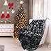 LANGRIA Luxury Super Soft Faux Fur Fleece Throw Blanket Cozy Warm Breathable Lightweight and Machine Washable Dyed Fabric for All Seasons – Decorative Throw for Couch Bed (60x80, Twin Size Black)