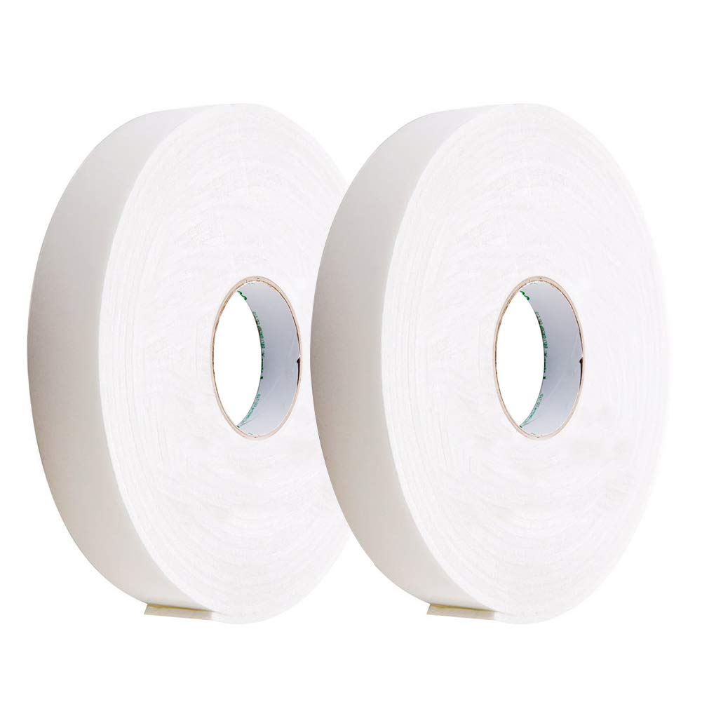 2 Rolls Double Sided Foam Tape, Super Strong White Mounting Tape Foam Self Adhesive Pad Sponge Double Coated Foam Tape 2.5cm*10m
