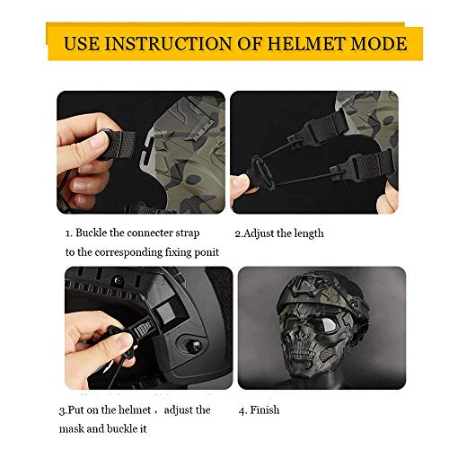 Auoker Airsoft Skull Masks Full Face, Adult Deluxe Mask Eye Protection for Halloween BB Paintball Gun Patriots CS Game Cosplay Party Halloween Cosplay Zombie Scary Skeleton Masks