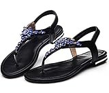 Women Bohemia Sling Sandals Flower Beads Yoga Flip Flop Flats Slingback Thong Shoes