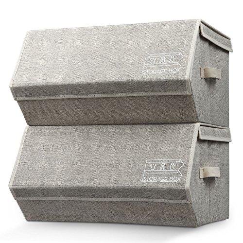 image for Miusco Collapsible Storage Bin with Magnetized Lid, Closet Stackable S