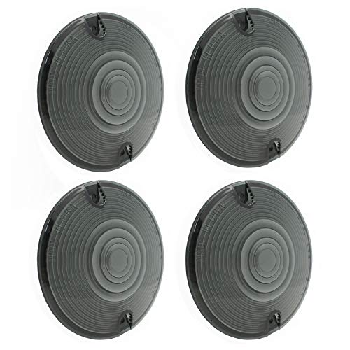 Smoke Turn Signal Light Lens Cover 3 1/4" Touring OEM Flat Smoked Front Rear Lense Kit for Harley Touring Models (4 PCS)