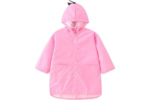 YIQAUMA Boys Girls Toddler Raincoat Kids Waterproof Rain Jacket Hooded Slicker Cartoon Rain Wear