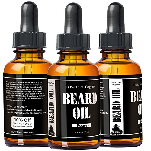 1-RATED-Escape-Cedarwood-Scented-Beard-Oil-and-Leave-in-Conditioner-by-Leven-Rose-Best-Scented-Beard-Oil-100-Organic-Natural-for-Groomed-Beard-Growth-Mustache-Skin-for-Men-1-oz-Premium-Oils