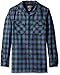 Pendleton Men's Long-Sleeve Fitted Board Wool Shirt, Blue/Black Ombre-31853, XL