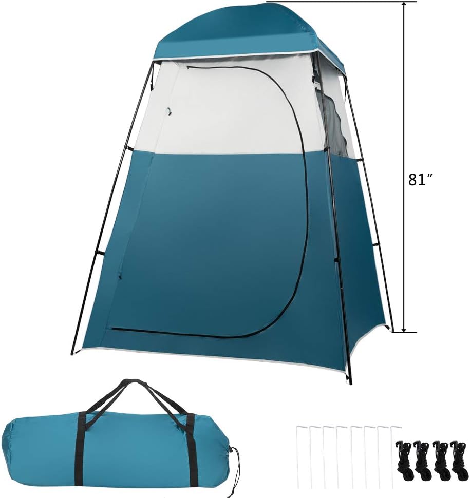 VINGLI 6.7FT Shower Tent, Changing Room Tent for Portable Toilet, with Mesh Floor and Carrying Bag, Lightweight & Sturdy, Perfecr for Camping, Boat, Dressing Outdoor or Indoor: Sports & Outdoors