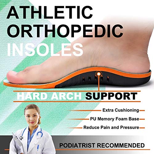 VALSOLE Plantar Fasciitis Orthotic Shoe Inserts,Athletic Running Insoles  for Women and Men,Arch Support Gel Co