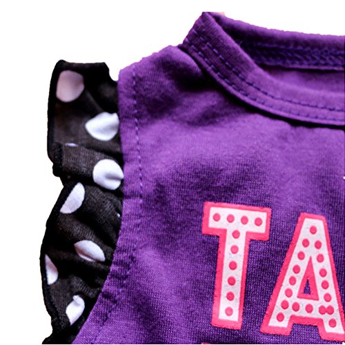 WEUIE Big Puppy Clothes Summer Cute Pet Puppy Small Dog Cat Pet Dress Apparel Clothes Fly Sleeve Dress (M, Purple)