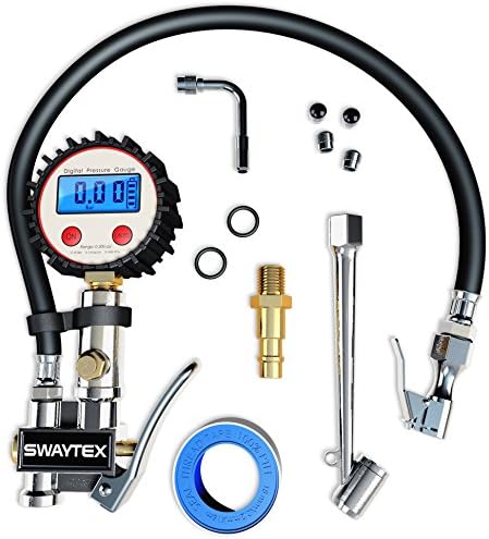 Digital Tire Inflator Gauge - Air Compressor Accessories - Tire Inflator With Gauge - Air Chuck - Air Compressor Gauge - Tire Pressure Gauge