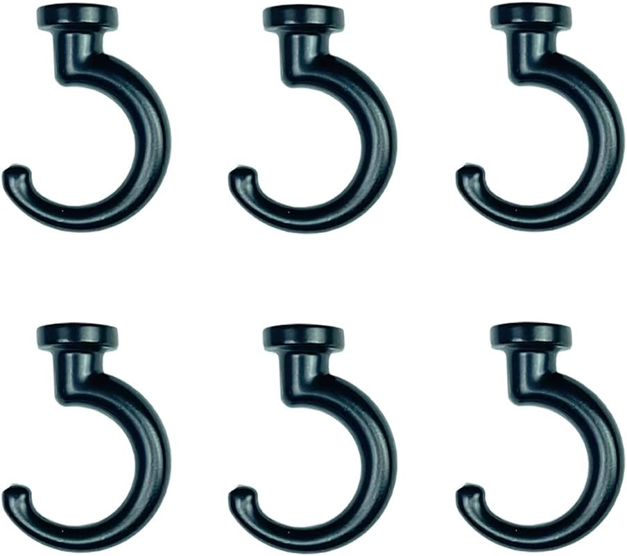 Outdoor Hanging Brackets - Classic Swag Hook Heavy Duty Ceiling Hook with Hardware for Ceiling Installation Cavity Wall Fixing Hanging Plants Chandeliers Wind Chimes etc. Indoor&Outdoor (6, Black)