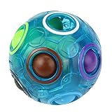 KingsTop Luminous Stress Reliever Magic Rainbow Ball Fun Cube Fidget Puzzle Educational Toy for Kids/Adults (A)