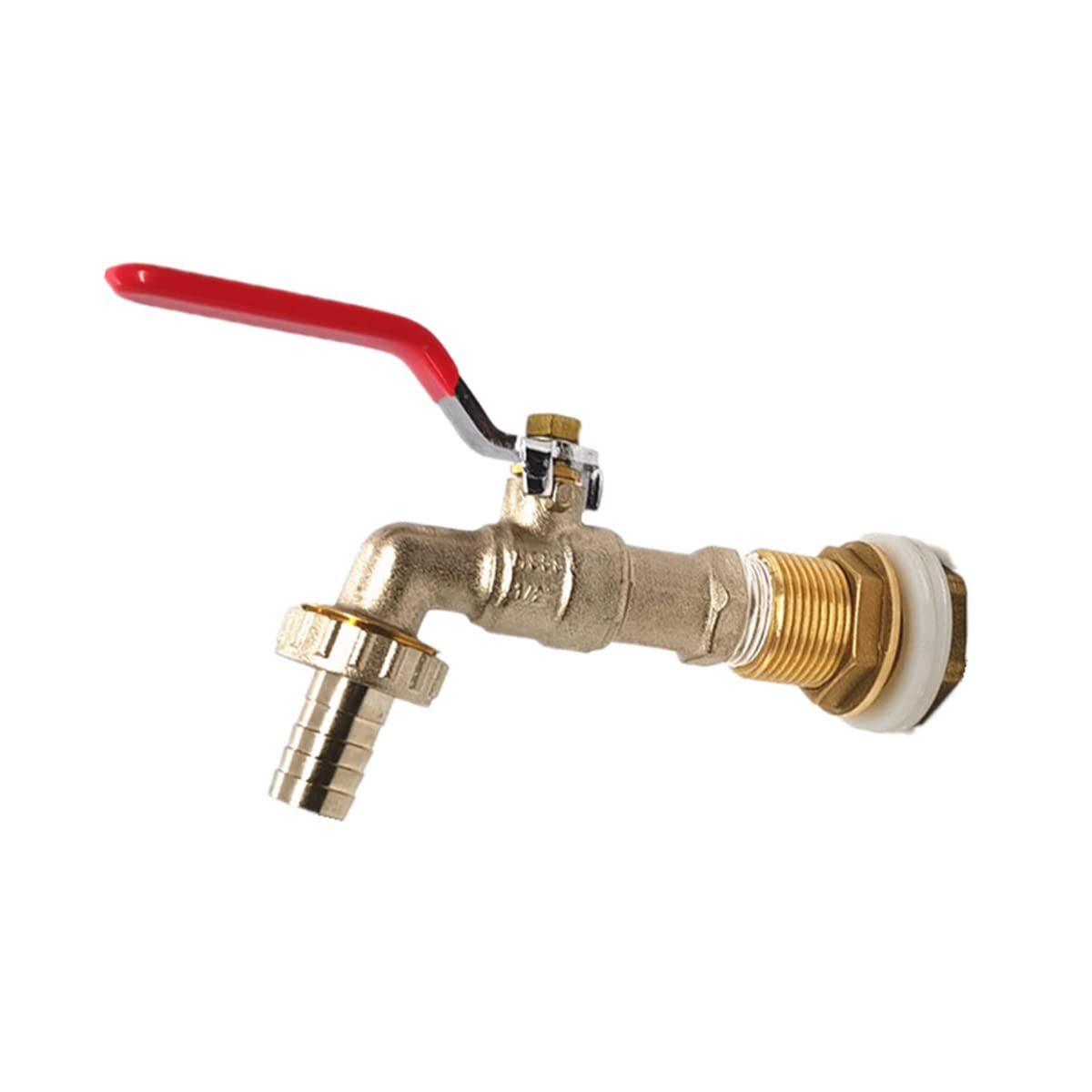 MACHSWON IBC Tank Adapter Brass IBC Water Tank Tap 1/2" Garden Hose Thread Faucet Water Tank Valve Hose Connector Tap Fitting With Base