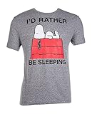 Mens Peanuts Snoopy Funny Tee Shirt Light Blue L-2XL