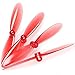AFUNTA Propeller Blades for Hubsan X4 H107 H107D H107C H107L Quadcopter, 4 Sets (16pcs) Transparent Props Rotor for Helicopter - Red & Green & Blue & Orange