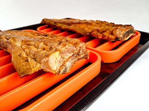 STAN BOUTIQUE Roasting Racks for Sheet Pan - Baking Racks | Cooking Racks - Oven Racks - Non-Stick Orange Silicone Set of 2 - Thumbnail 7
