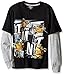 Teenage Mutant Ninja Turtles Big Boys' Long Sleeve T-Shirt Shirt Twofer, Black, X-Large/18/20
