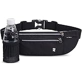 Peicees Fanny Pack with Water Bottle Holder Waist Bag for Men Women Water Resistant Lightweight Reflective Adjustable Running Belt Headphone Bag Travel Pocket for Outdoor Camping Fitness Hiking