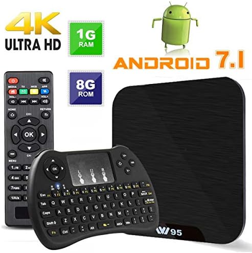 Android TV Box - VIDEN W1 Newest Android 7.1 Smart TV Boxsets, Amlogic Quad-Core, 1GB RAM & 8GB ROM, 4K Ultra HD, WIFI Media Player + Mini Wireless Keyboard [Upgrade version]