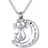 MZC Jewelry Pet Cremation Urn Necklace for Ashes Cat Dog You Left paw Prints on My Heart Keepsake Pendant Ashes Holder for Women Men