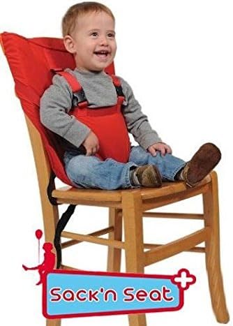 Portable Travel High Chair Booster Baby Seat Harness Washable Cloth Packable Sack (Navy Blue)