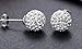 RIVERTREE 925 Sterling Silver 8mm Pave Crystal Disco ball Earrings Stud Silver for Women Shamballa Inspired Mothers Day Gifts