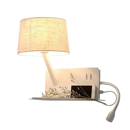 Modern USB-Anschluss Wandleuchte verstellbarem Schlauch LED 3W Leselampe Warmweiß Nachttischlampe mit Schalter Schlafzimmer N