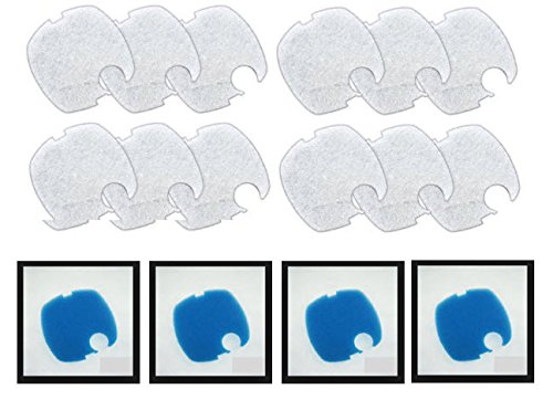 SUN 12 Piece Plus 4 Coarse Fine Filter Pads for Aqua top CF500 and Sun Sun HW304 Canister Filters
