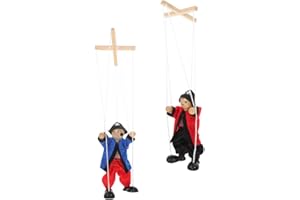 SAFIGLE Funny Wooden Pirate Marionette Pull String Puppet, Creative Marionettes Sting Puppets for Kids, Silly String Puppets Pull String Toy for Kids Party Favors