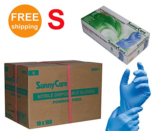 SUNNYCARE #8801 Nitrile Disposable Gloves Powder Free Size: Small 1000pcs/Case ;100pcs/box;10boxes/case