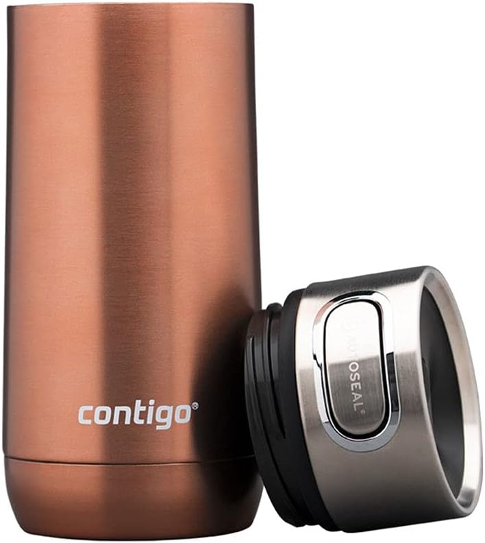 Luxe Autoseal taza térmica de viaje, taza de café de acero inoxidable, termo, vaso hermético, apto para lavavajillas, taza con tapa sin BPA fácil de limpiar, White Zinfandel, 360 ml