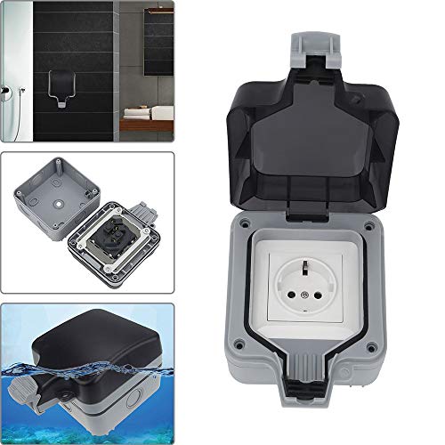 Shoze Außensteckdose Steckdose IP66 Wetterfest Staubdicht Feuchtraum Aufputz Schutzkontakt für den Außenbereich mit… – Bild 5