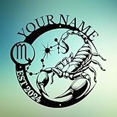 Custom The Zodiac Metal Sign,Constellation Personalized Name, Led Lights Funny Vintage Metal Signs,Wall Art Decor Outdoor (Scorpio)