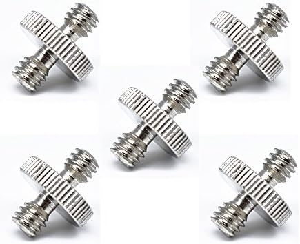 ROZOER 1/4"-20 to 1/4"-20 Male to Male Camera Screws Adapters for Camera Tripod, Camera Accessories (Pack of 5)