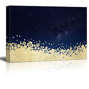 Print Golden Floral Patterns with The Galaxy