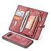 Samsung Galaxy S8 Case Wallet,KONKY Caseme Samsung Galaxy S8 Wallet Case, Magnetic Detachable Removable Phone Cover Pouch Folio Durable Leather Purse Flip Card Pockets Holder Bag Smooth Zipper - Red