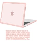 MOSISO Coque MacBook Air 13" 2022-2018 (M1 A2337/A2179/A1932) - Design Pivoine Élégant, Rigide + Sac + Clavier + Écran + Cache Webcam, Gris Mat Protecteur