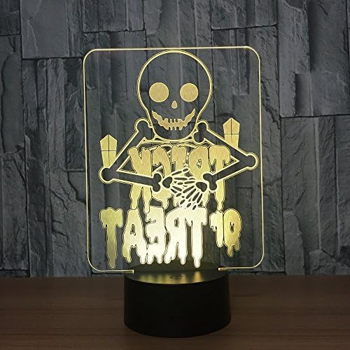 Skull 3D LED Night Lamp visualization Illusion 7 Color Change Touch Button Switch USB Powered Optical Lighting Effects Desk Table Light for Bedroom Home Decor