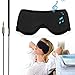 Sleepace Sleep Headphones Comfortable Washable Eye Mask w' Built-in Light & Thin Earphone for Sleep Sideways, Perfect for Air Travel, Relaxation, Meditation, Insomnia-Black S(20.87”~21.65”)