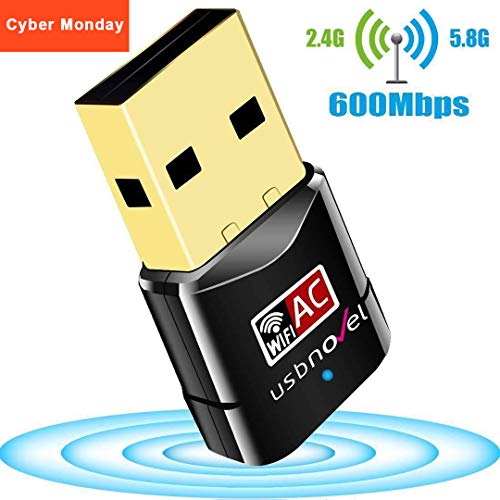 USB WiFi Adapter 600Mbps USBNOVEL Dual Band 2.4G / 5G Wireless WiFi Dongle Network Card for for Laptop Destop Win XP/7/8/10, Mac OS X 10.4-10.12.2