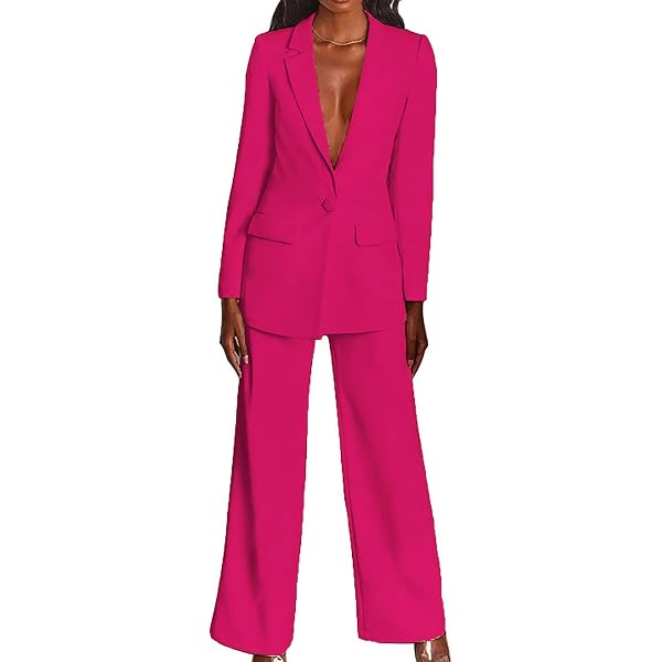 Women's Peak Lapel Hot Pink Business Suits 2 Pieces One Botton Wedding Groom Tuxedos M at Amazon Women's Clothing store Women's Peak Lapel Hot Pink Business Suits 2 Pieces One Botton Wedding Groom Tuxedos M at Amazon Women's Clothing store