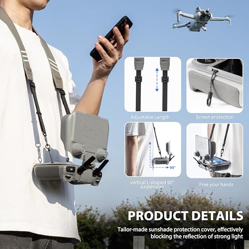STARTRC Sun Visor with Strap for DJI LITO X1/Mini 5/4/3 pro/Air 3S Accessories, Joystick Screen Protector for DJI RC 2, 3-in-1 Protective Case & Sun Hood Compatible with Mini 5 Pro/Avata 360/RC2 Accessories