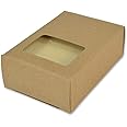 Crafter's Choice Kraft Rectangle Window Soap Box - Homemade Soap Packaging - Soap Making Supplies - 100% Recycled Materials - Made in USA! 25 Pack