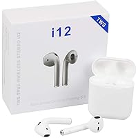 SIFOJON TWS Original i12 5.0 Wireless Earphone with Portable Charging Case supporting All smart phones and Android phones with Sensor (White)
