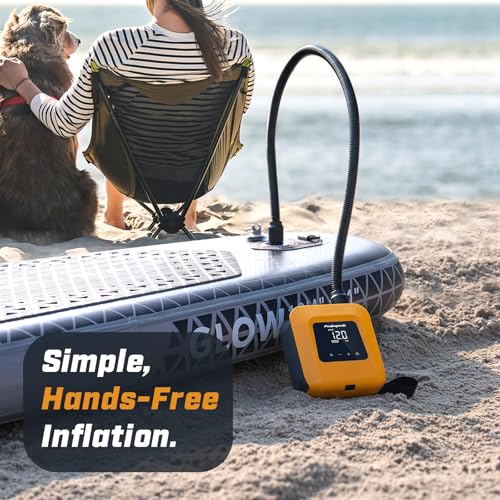 Peakspeak 20PSI Electric Paddle Pump - Rechargeable, Intelligent Inflation/Deflation - Automatic Shut-Off for SUP Boards, Kayak, Wings, Kite, Tent, Mattresses