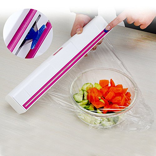 Plastic Wrap Dispenser Kitchen Cling Food Wrap Cutter Dispenser Preservative Film Storage Holder Kitchen Accessorie - Thumbnail 4