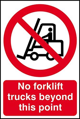 Spectrum Industrial 14392"No Forklift Trucks Beyond This Point Self Adhesive Vinyl Sign, Multi-Colour, 200 x 300 mm