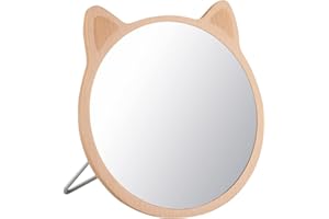 TBWHL Cat Desktop Mirror Makeup Mirror for Tabletop Bathroom Shower Travel Hand Mirror